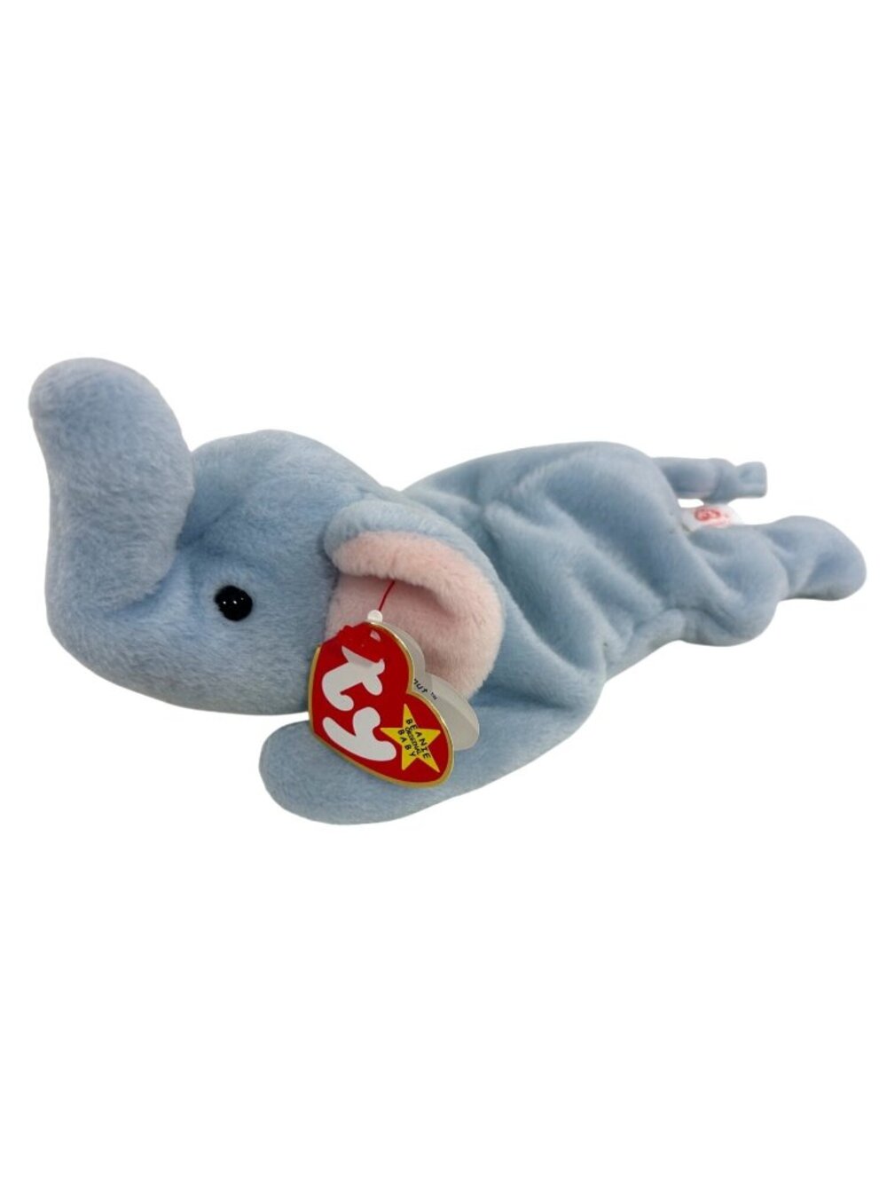 Ty Beanie Original Baby Peanut the Elephant Plush Toy 1995 Retired Light Blue